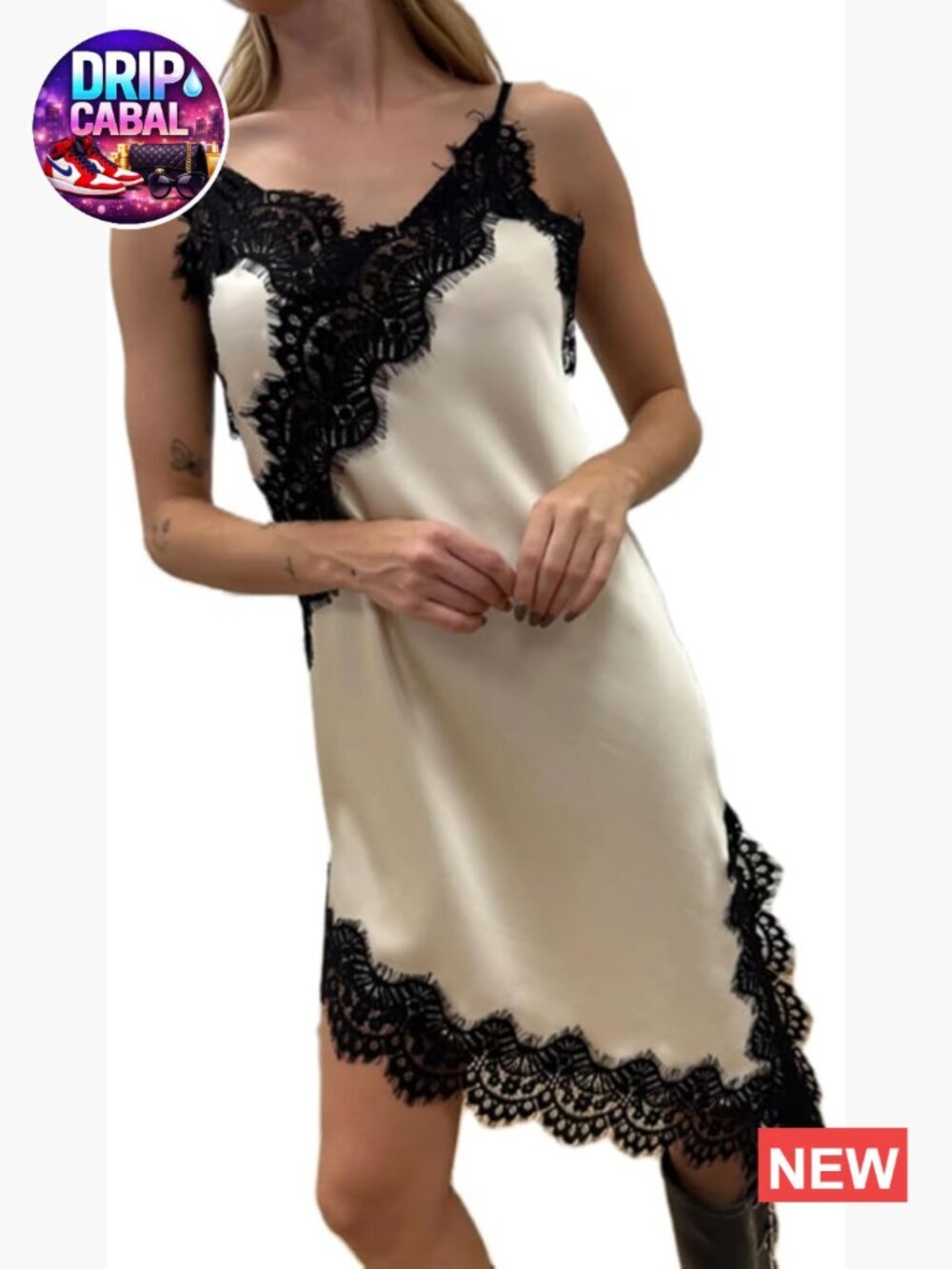 Sleeveless Lace Camisole Asymmetrical Tank Top Long Slip Dress